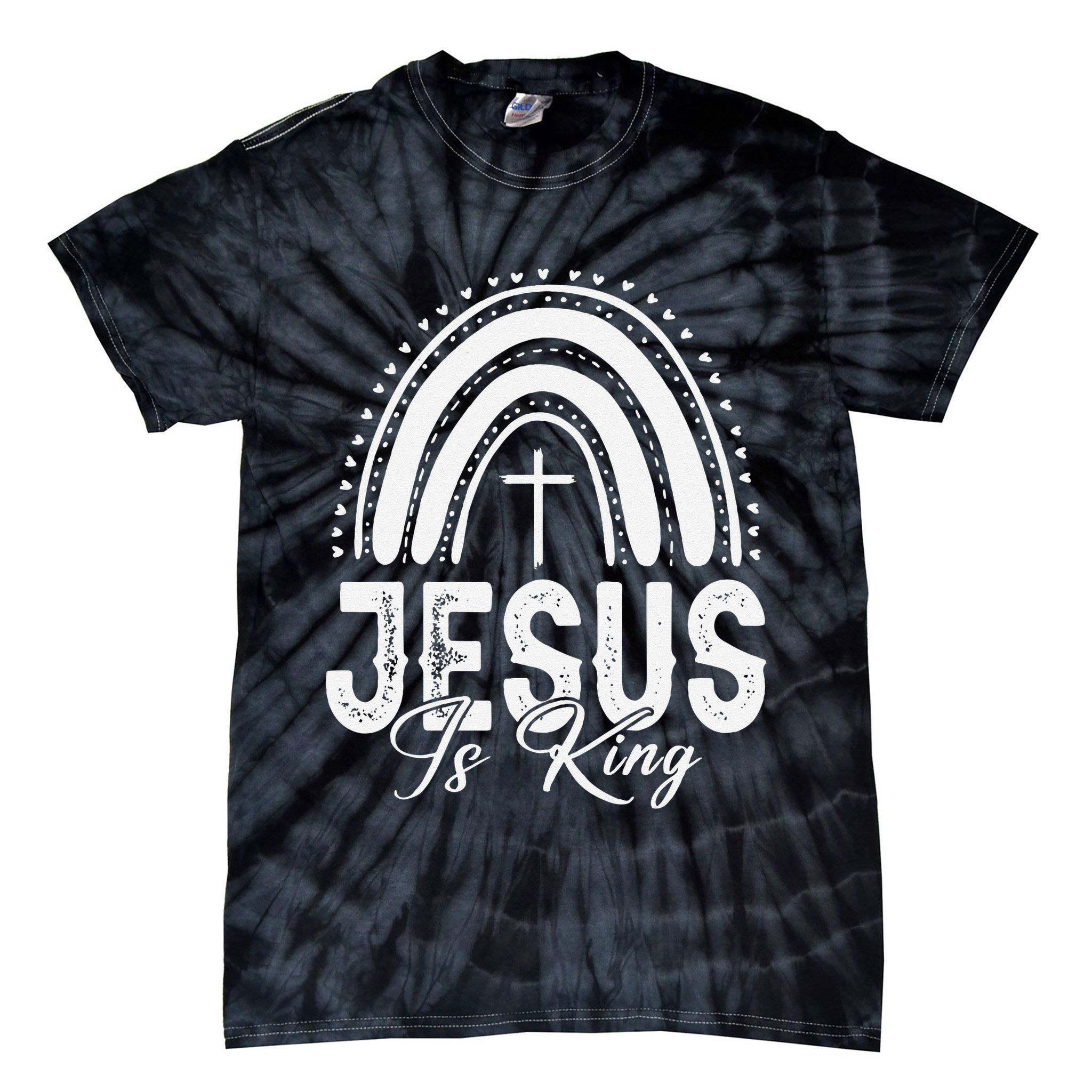 Jesus Is King Subtle Christian Minimalist Religious Tie-Dye T-Shirt