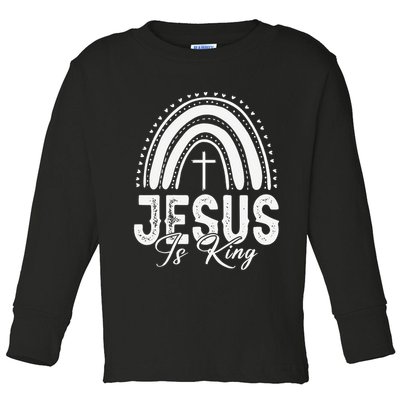 Jesus Is King Subtle Christian Minimalist Religious Toddler Long Sleeve Shirt