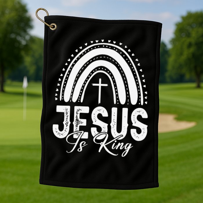 Jesus Is King Subtle Christian Minimalist Religious Golf Towel