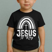 Jesus Is King Subtle Christian Minimalist Religious Toddler T-Shirt
