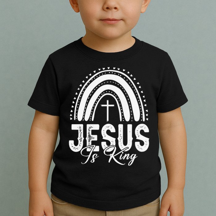 Jesus Is King Subtle Christian Minimalist Religious Toddler T-Shirt