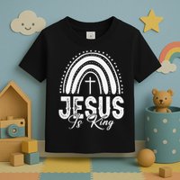 Jesus Is King Subtle Christian Minimalist Religious Toddler T-Shirt