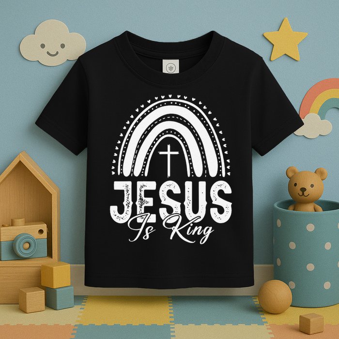 Jesus Is King Subtle Christian Minimalist Religious Toddler T-Shirt
