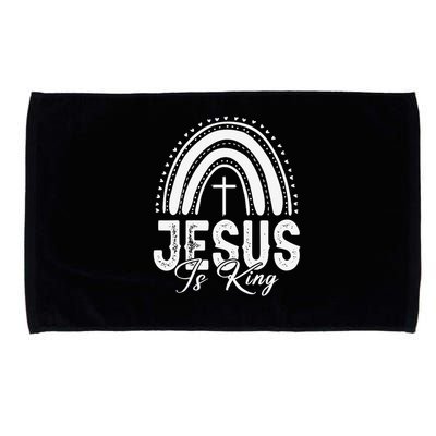 Jesus Is King Subtle Christian Minimalist Religious Microfiber Hand Towel
