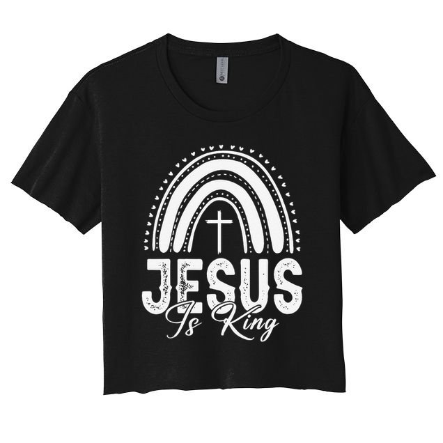 Jesus Is King Subtle Christian Minimalist Religious Crop Top