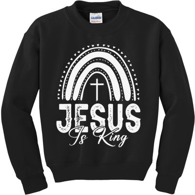 Jesus Is King Subtle Christian Minimalist Religious Kids Sweatshirt