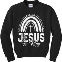 Jesus Is King Subtle Christian Minimalist Religious Kids Sweatshirt