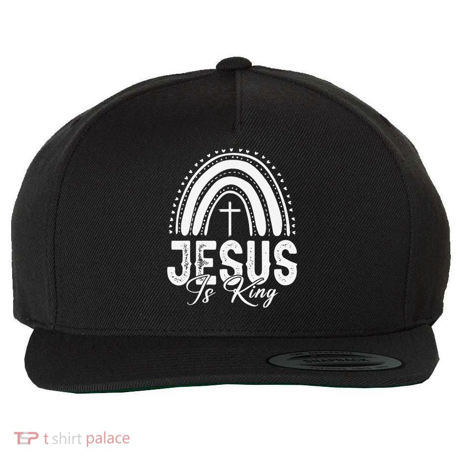 Jesus Is King Subtle Christian Minimalist Religious Wool Snapback Cap