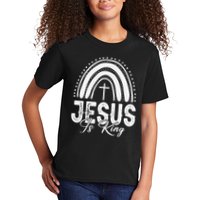 Jesus Is King Subtle Christian Minimalist Religious Kids T-Shirt