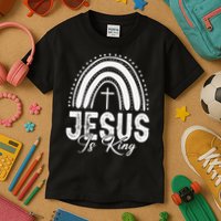 Jesus Is King Subtle Christian Minimalist Religious Kids T-Shirt
