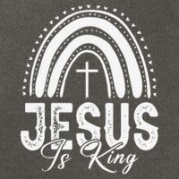 Jesus Is King Subtle Christian Minimalist Religious Cotton Canvas Backpack