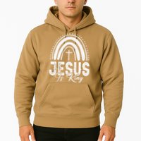 Jesus Is King Subtle Christian Minimalist Religious Hoodie