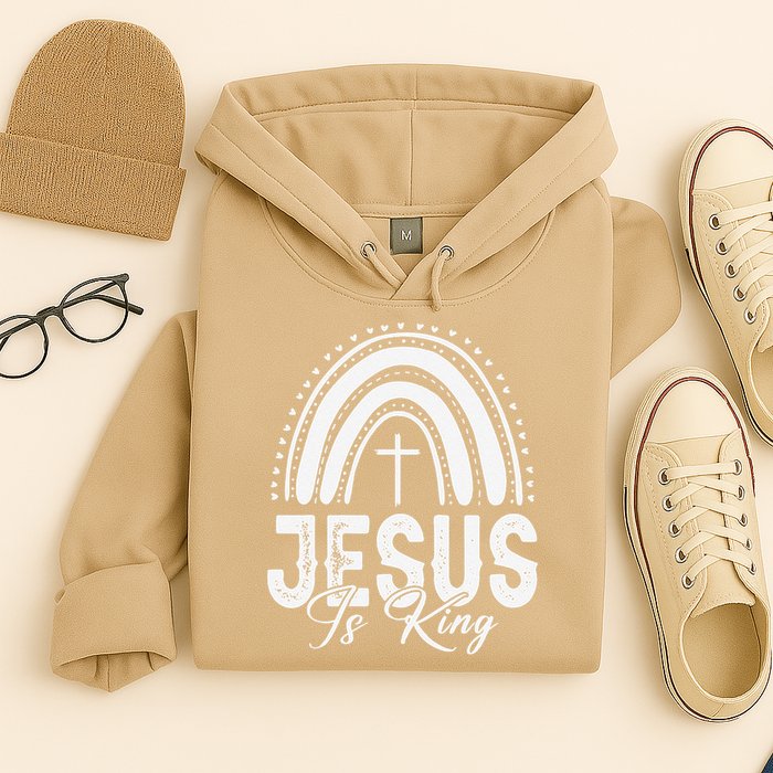 Jesus Is King Subtle Christian Minimalist Religious Hoodie