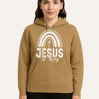 Jesus Is King Subtle Christian Minimalist Religious Hoodie