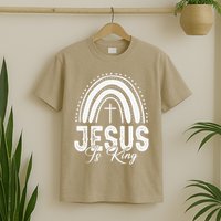 Jesus Is King Subtle Christian Minimalist Religious T-Shirt