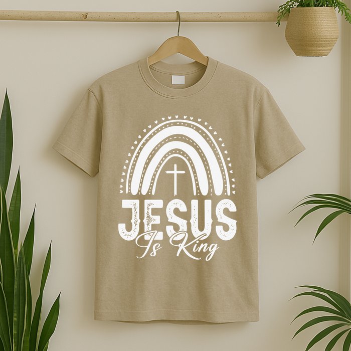 Jesus Is King Subtle Christian Minimalist Religious T-Shirt