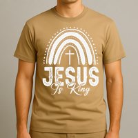 Jesus Is King Subtle Christian Minimalist Religious T-Shirt