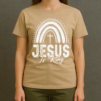 Jesus Is King Subtle Christian Minimalist Religious T-Shirt