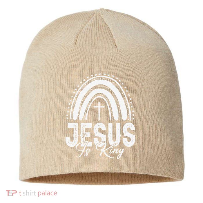 Jesus Is King Subtle Christian Minimalist Religious Sustainable Beanie