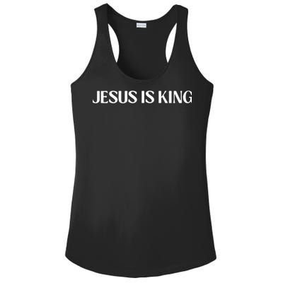 Jesus Is King Love Peace Unity Ladies PosiCharge Competitor Racerback Tank