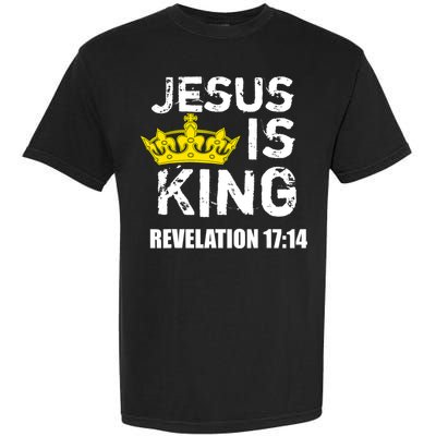 Jesus Is King (Crown) Faith, Cross, Christian Jesus4m3 Garment-Dyed Heavyweight T-Shirt