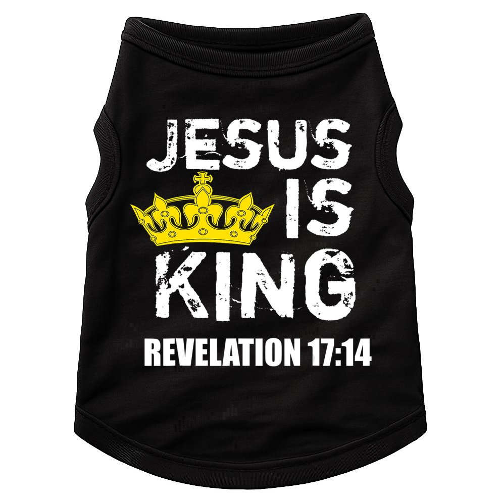 Jesus Is King (Crown) Faith, Cross, Christian Jesus4m3 Doggie Tank