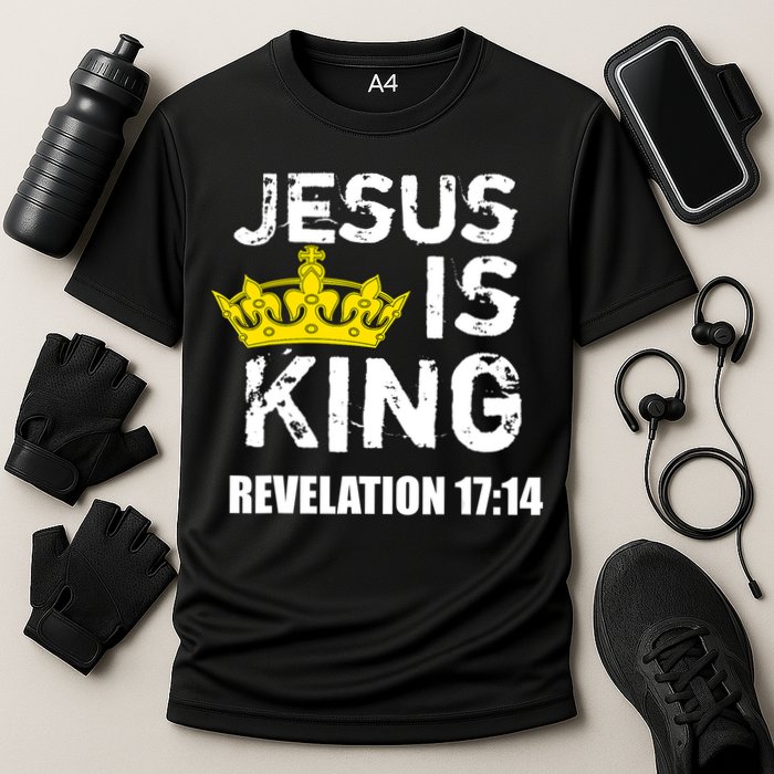 Jesus Is King (Crown) Faith, Cross, Christian Jesus4m3 Cooling Performance Crew T-Shirt