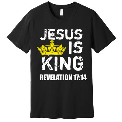Jesus Is King (Crown) Faith, Cross, Christian Jesus4m3 Premium T-Shirt
