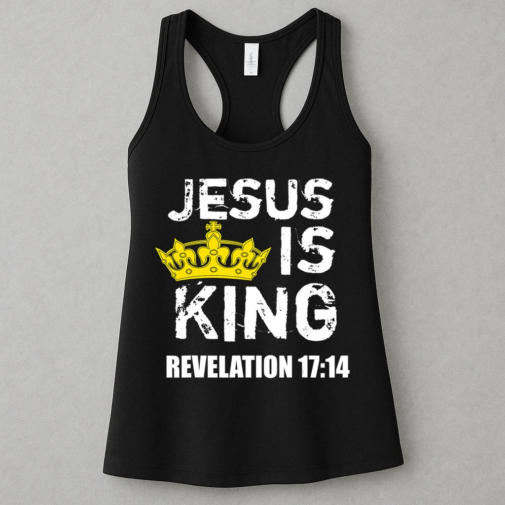 Jesus Is King (Crown) Faith, Cross, Christian Jesus4m3 Womens Tank Top