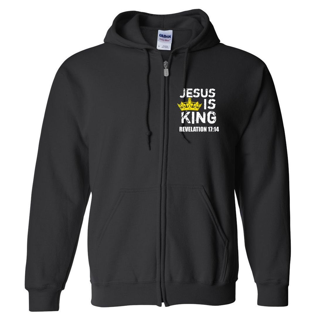 Jesus Is King (Crown) Faith, Cross, Christian Jesus4m3 Full Zip Hoodie