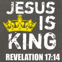 Jesus Is King (Crown) Faith, Cross, Christian Jesus4m3 Cotton Canvas Backpack