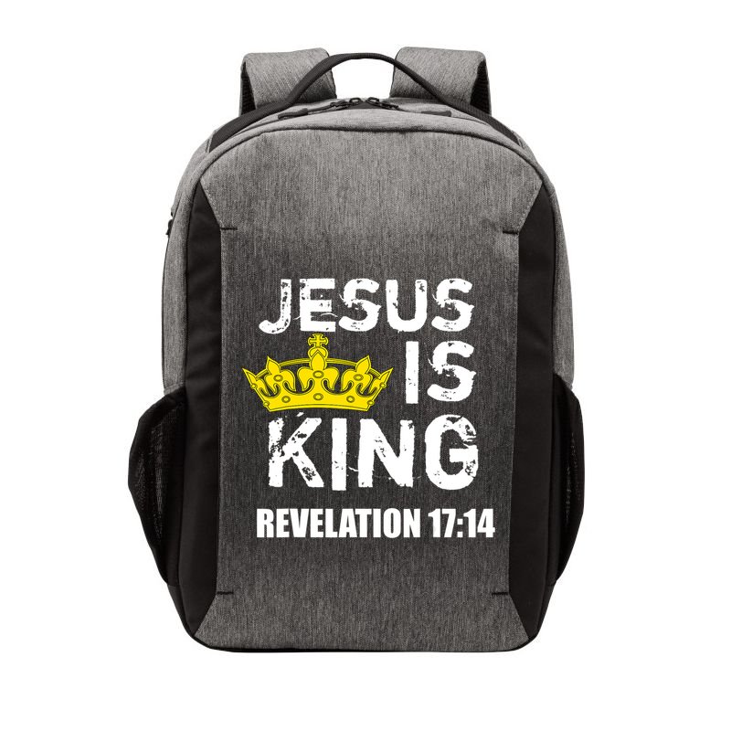 Jesus Is King (Crown) Faith, Cross, Christian Jesus4m3 Vector Backpack