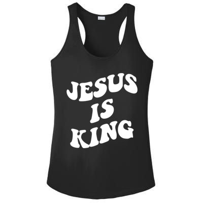 Jesus Is King Aesthetic Trendy Ladies PosiCharge Competitor Racerback Tank