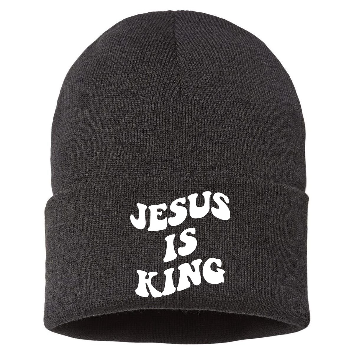 Jesus Is King Aesthetic Trendy Sustainable Knit Beanie