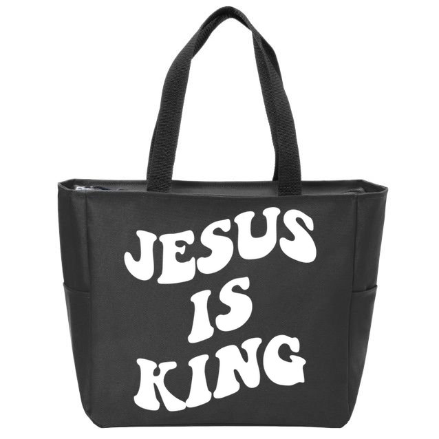 Jesus Is King Aesthetic Trendy Zip Tote Bag