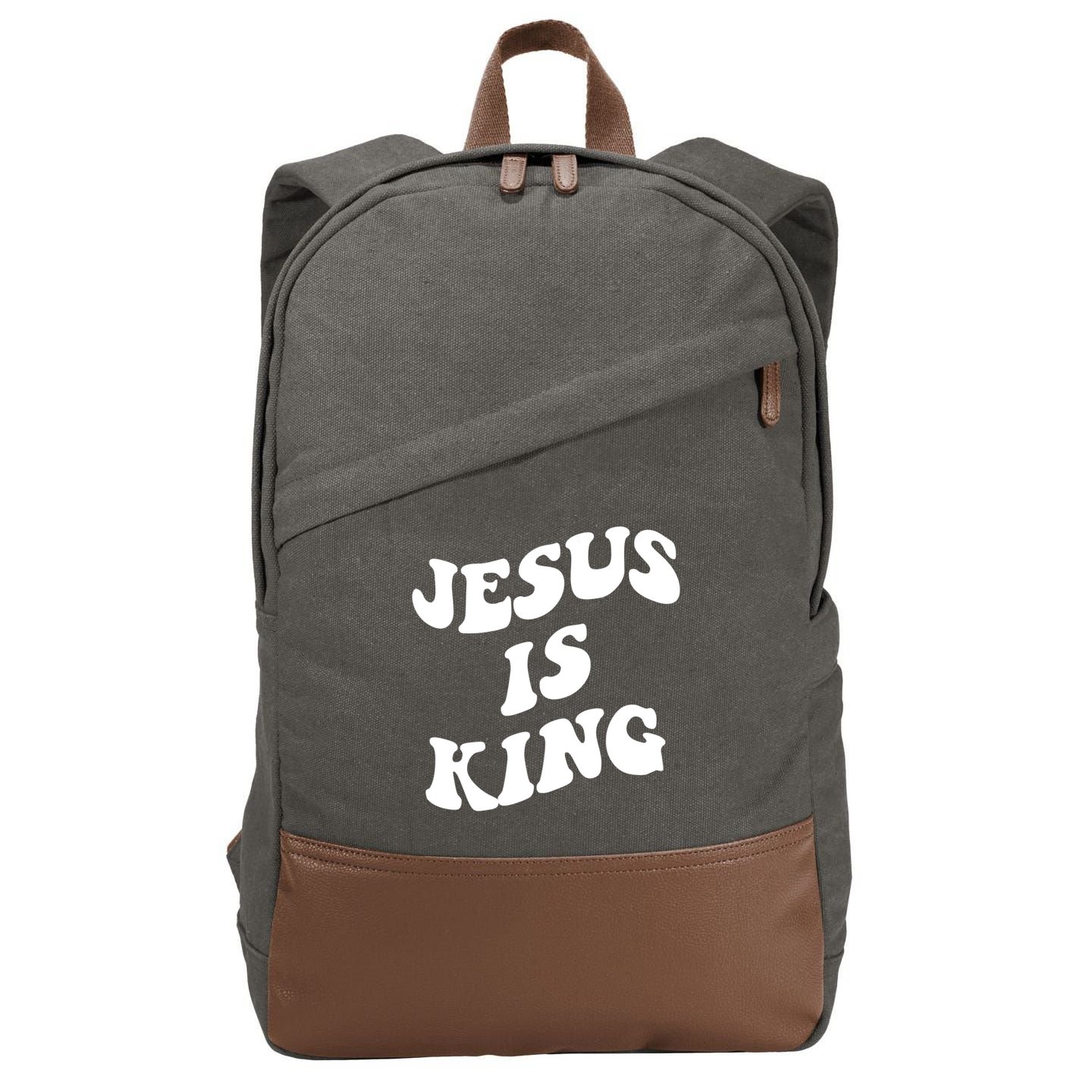 Jesus Is King Aesthetic Trendy Cotton Canvas Backpack