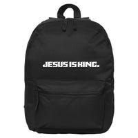 Jesus Is King. King Of Kings: Minimalist Faith Christian Catholic 16 in Basic Backpack