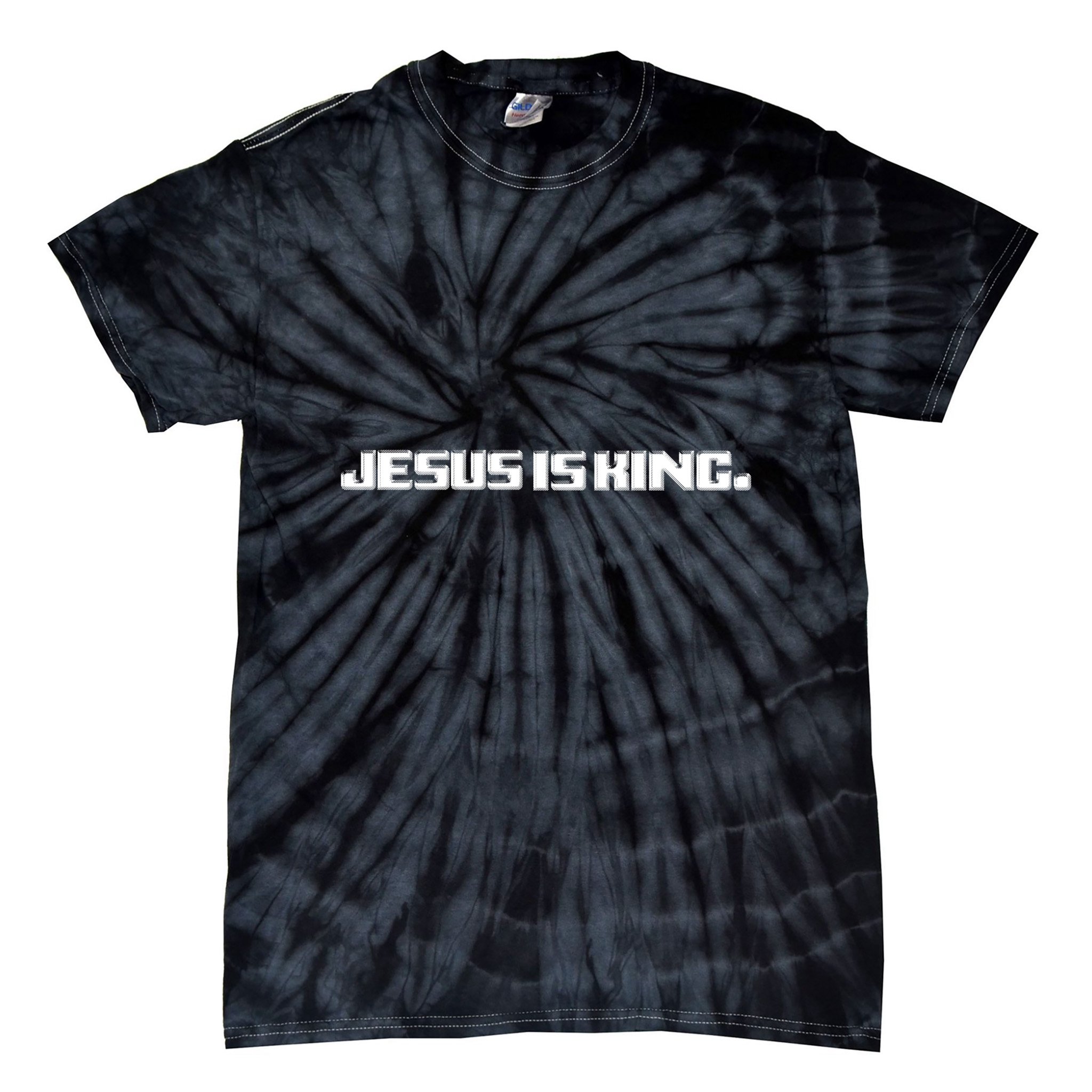 Jesus Is King. King Of Kings: Minimalist Faith Christian Catholic Tie-Dye T-Shirt