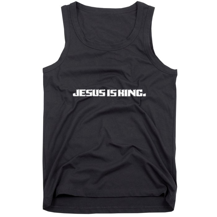 Jesus Is King. King Of Kings: Minimalist Faith Christian Catholic Tank Top