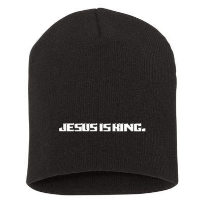 Jesus Is King. King Of Kings: Minimalist Faith Christian Catholic Short Acrylic Beanie