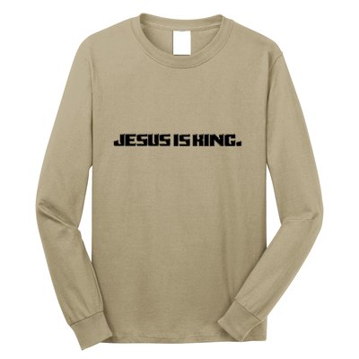 Jesus Is King. King Of Kings: Minimalist Faith Christian Catholic Long Sleeve Shirt