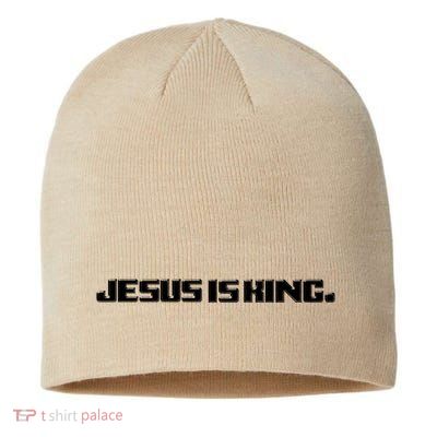 Jesus Is King. King Of Kings: Minimalist Faith Christian Catholic Sustainable Beanie