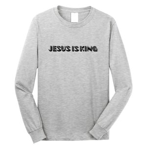 Jesus Is King. Embossed Minimalist Faith Christian Catholic Long Sleeve Shirt