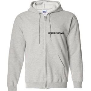 Jesus Is King. Embossed Minimalist Faith Christian Catholic Full Zip Hoodie