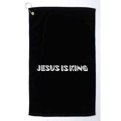 Jesus Is King. Embossed Minimalist Faith Christian Catholic Golf Towel