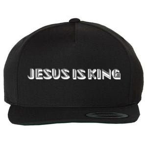 Jesus Is King. Embossed Minimalist Faith Christian Catholic Wool Snapback Cap