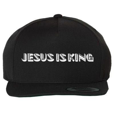 Jesus Is King. Embossed Minimalist Faith Christian Catholic Wool Snapback Cap