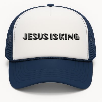 Jesus Is King. Embossed Minimalist Faith Christian Catholic Trucker Hat