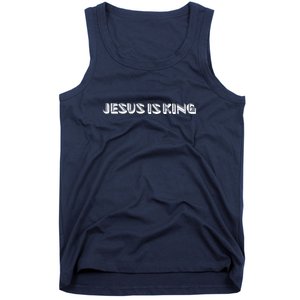 Jesus Is King. Embossed Minimalist Faith Christian Catholic Tank Top