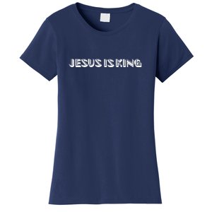 Jesus Is King. Embossed Minimalist Faith Christian Catholic Women's T-Shirt